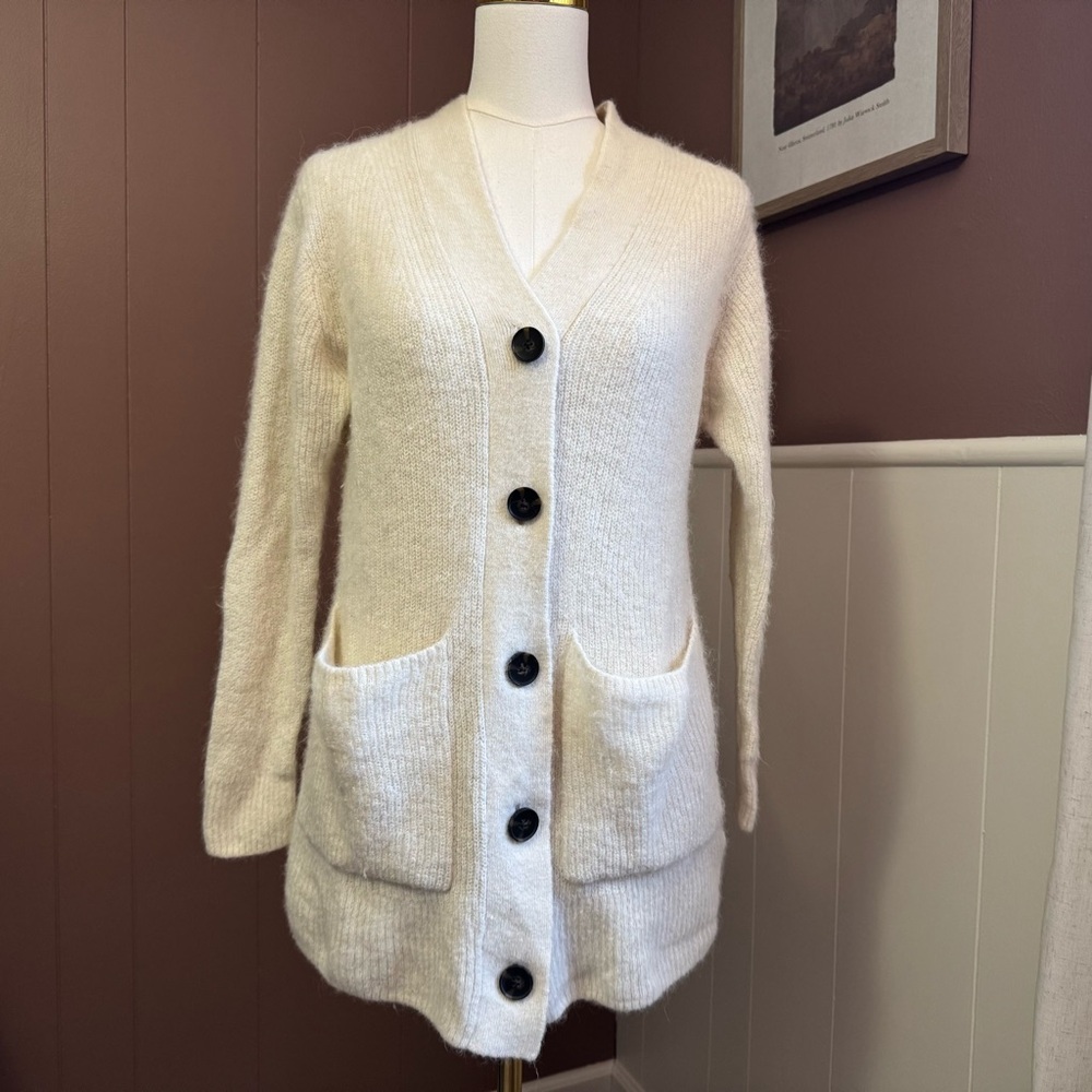 Everlane The Oversized Alpaca Pocket Cardigan Academia Coastal